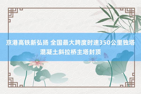 京港高铁新弘扬 全国最大跨度时速350公里独塔混凝土斜拉桥主塔封顶